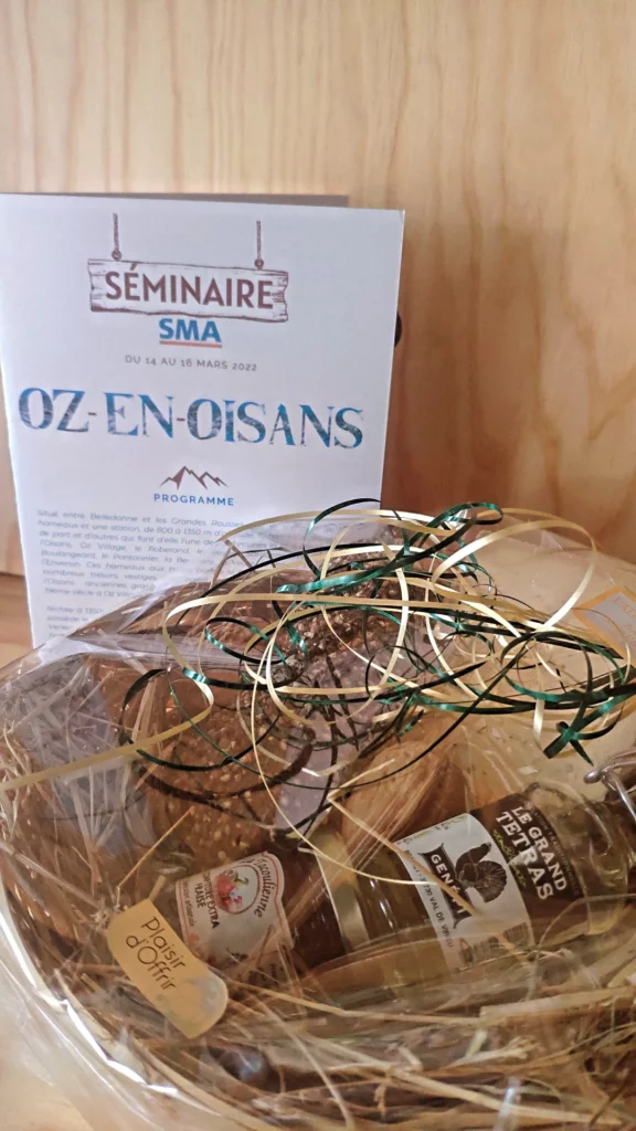 cadeau de bienvenue séminaire entreprise à lamontagne